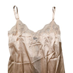 Dolce & Gabbana Nude Chemise Lingerie Silk Blend Lace Trim Dress