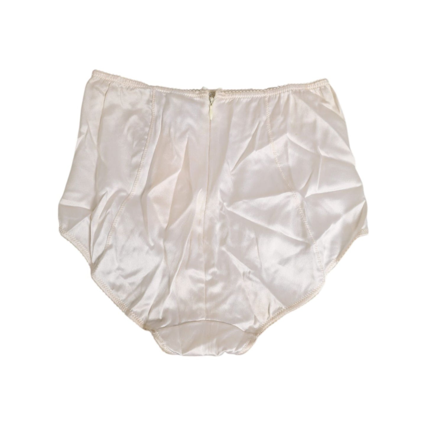 Dolce & Gabbana Off White Silk High Waist Girdle Panty Underwear