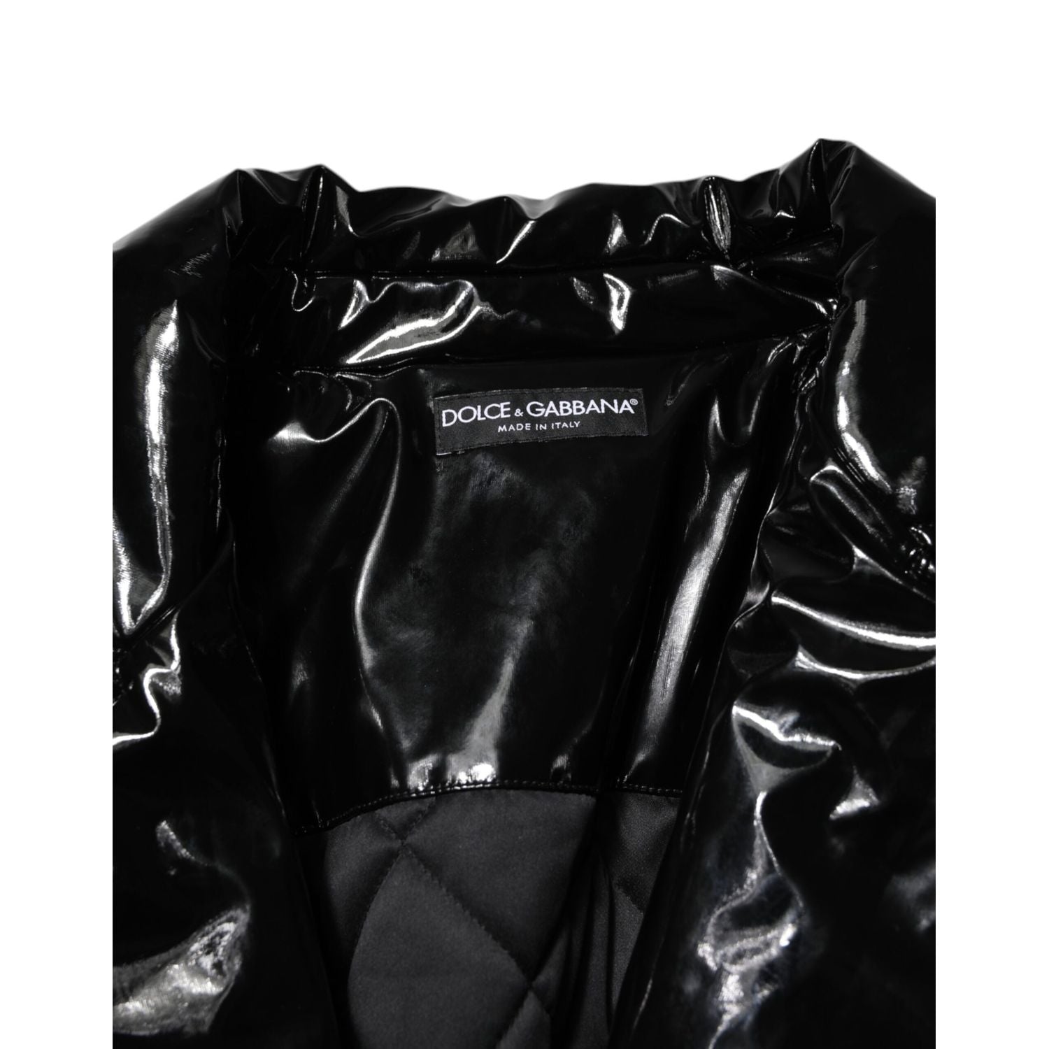 Dolce & Gabbana Polyester Black Quilted Puffer Coat  Jacket