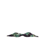 Dolce & Gabbana Purple Green Leaf Print Bandeau Swimwear Underwear, elegant Italian design, multicolor bikini top with hook closure.