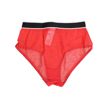 Dolce & Gabbana Red Nylon Logo Waistband Brief Panty Underwear