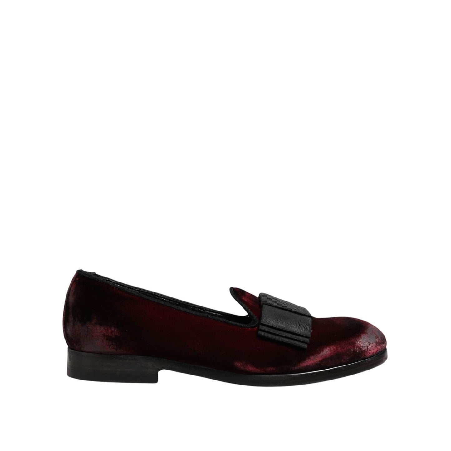 Dolce & Gabbana Red Velvet Men Slip On Loafers Dress Shoes
