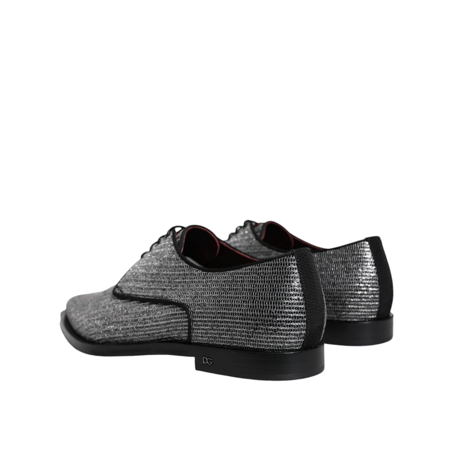 Dolce & Gabbana Silver Polyurethane Derby Formal Dress Shoes