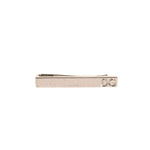 Dolce & Gabbana Silver Tone Brass Logo Branded Tie Clip Bar featuring iconic branding on a sleek design, made in Italy.