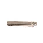 Dolce & Gabbana Silver Tone Brass Logo Branded Tie Clip Bar on white background.