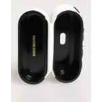 Open Dolce & Gabbana White Black Rubber Logo Embossed Accessory Airpods Case interior view
