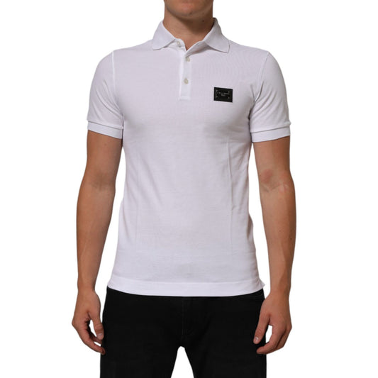 Dolce & Gabbana White Collared Short Sleeves Polo Men T-shirt