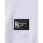 Dolce & Gabbana White Collared Short Sleeves Polo Men T-shirt with logo plaque detail