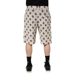 Dolce & Gabbana White Cotton DG Mania Print Men Bermuda Shorts