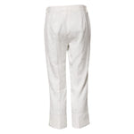 Dolce & Gabbana White Cotton Floral Jacquard Pants