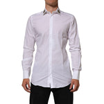 Dolce & Gabbana White Crown Collared GOLD Formal Dress Shirt