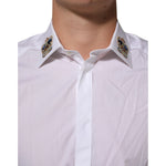 Dolce & Gabbana White Crown Collared GOLD Formal Dress Shirt