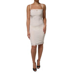 Dolce & Gabbana White Full Slip DG Logo Silk Dress Sleepwear