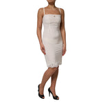 Dolce & Gabbana White Full Slip DG Logo Silk Dress Sleepwear