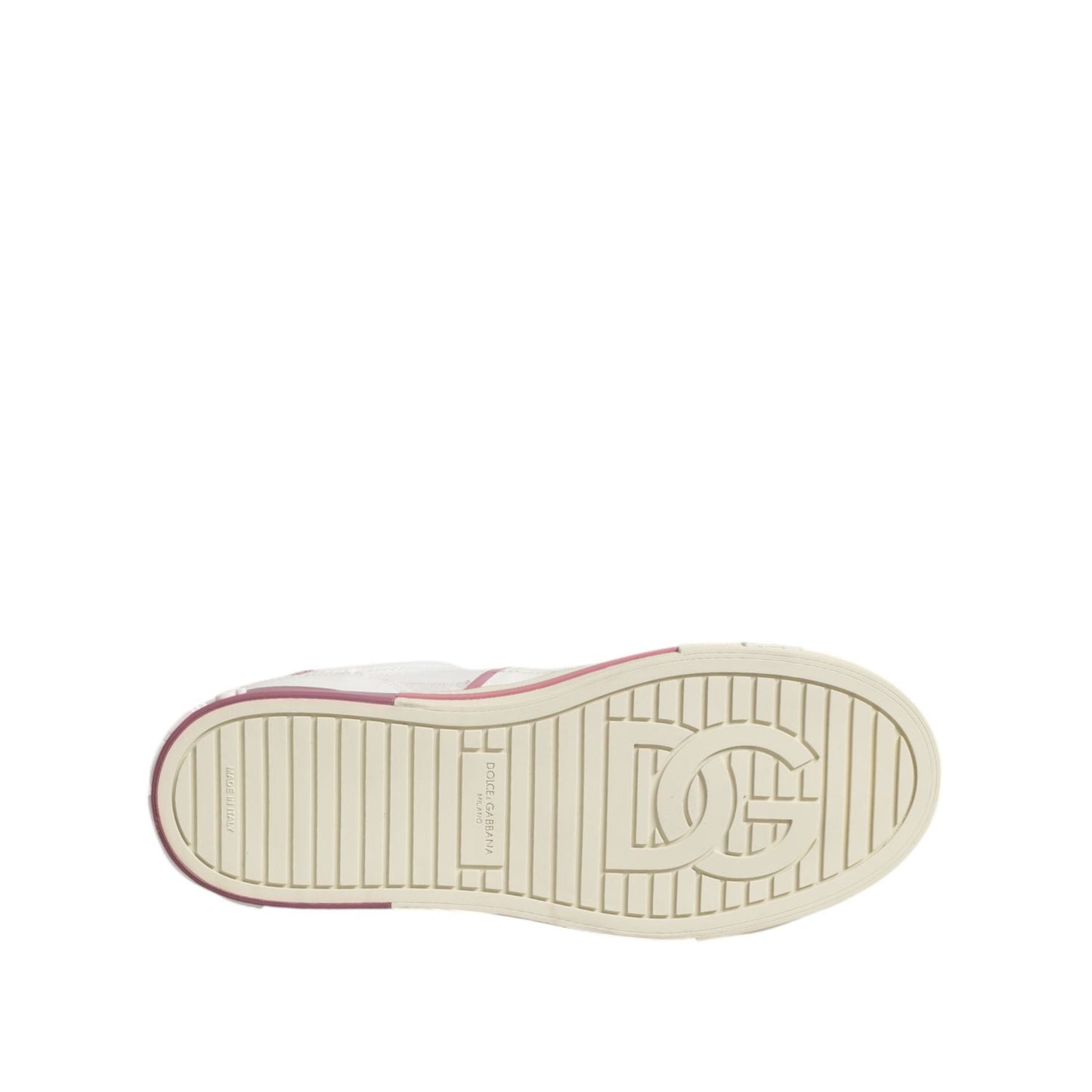 Dolce & Gabbana White Leather DG Logo Low Top Sneakers Shoes