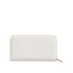 Dolce & Gabbana White Leather Logo Plaque Zip Around Continental Wallet BAG4553