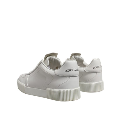 Dolce & Gabbana White Miami Leather Low Top Men Sneakers Shoes