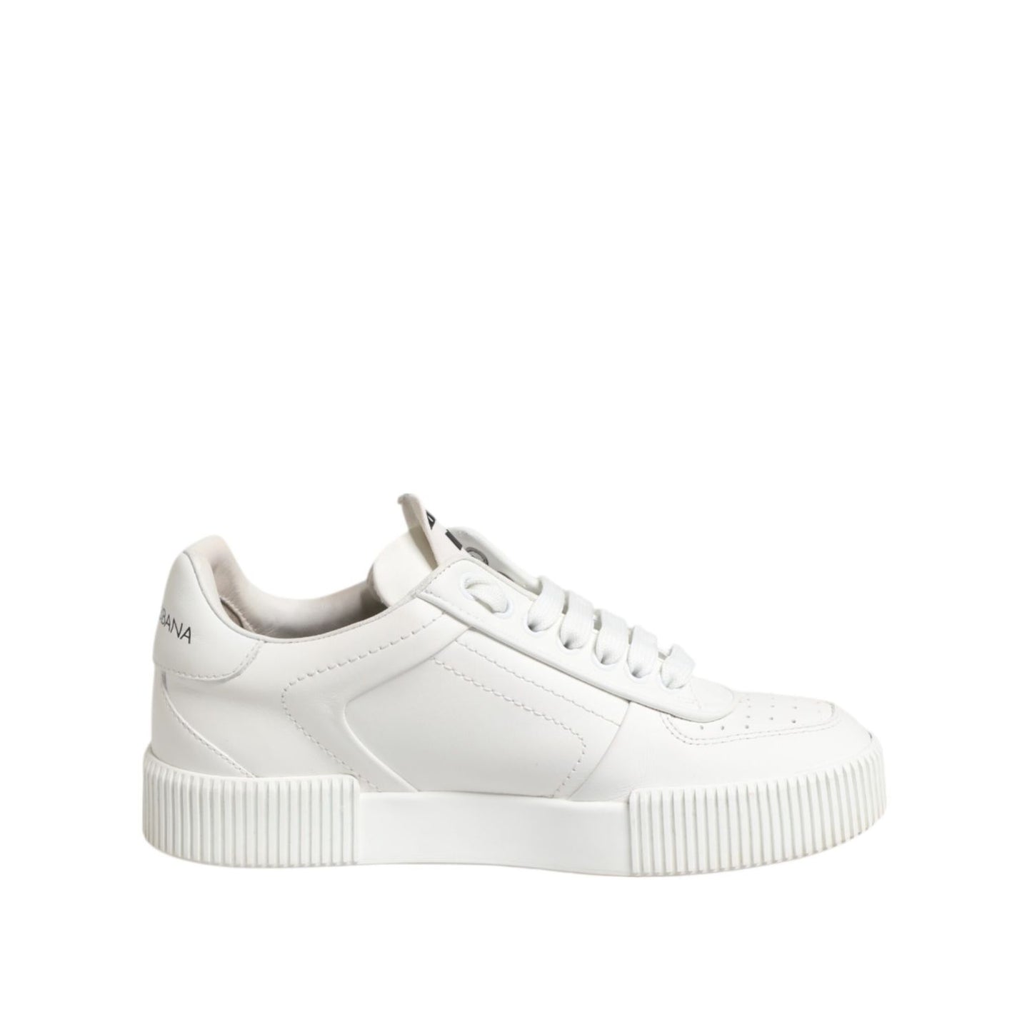 Dolce & Gabbana White Miami Leather Low Top Sneakers Shoes