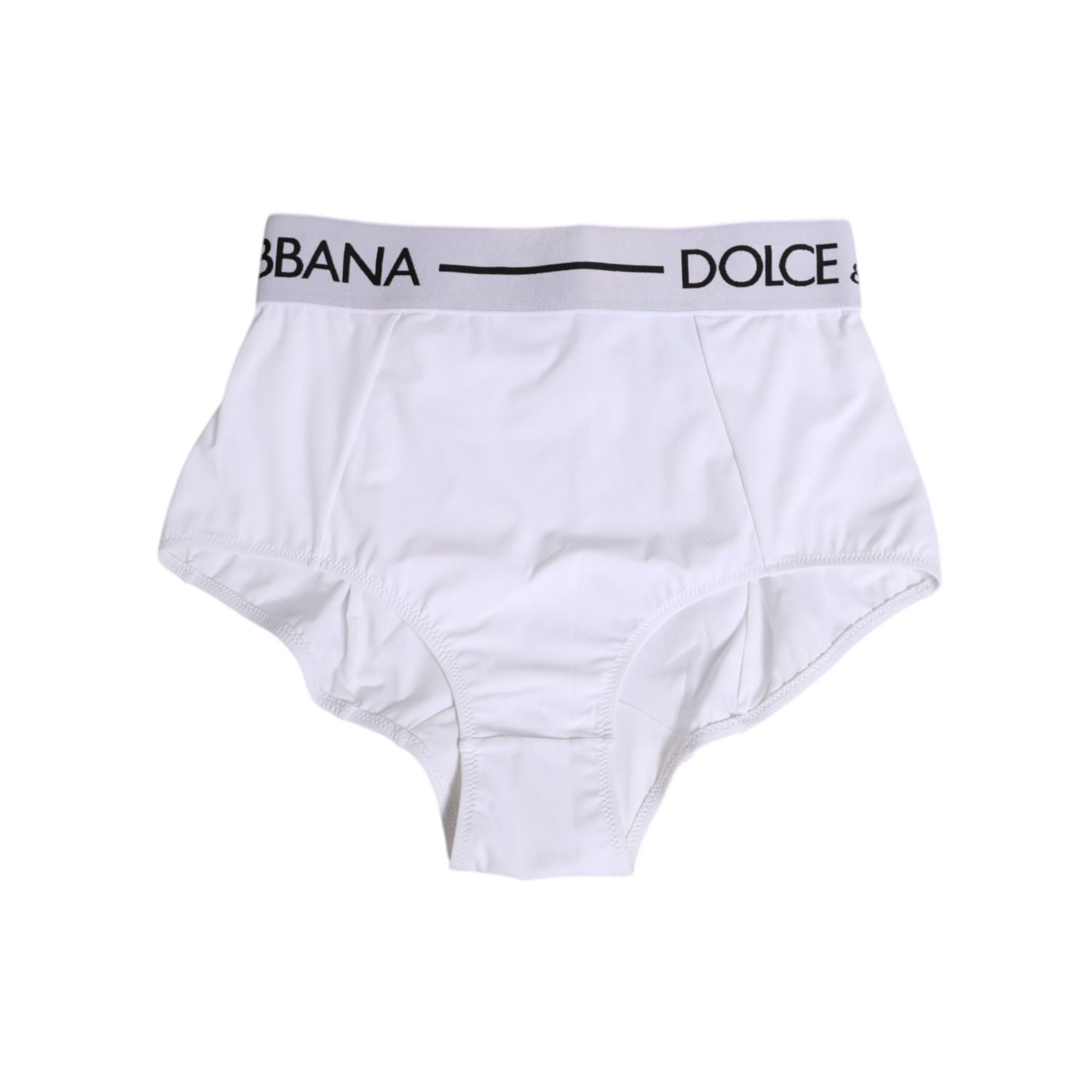 Dolce & Gabbana White Nylon Logo Waistband Coulotte Underwear