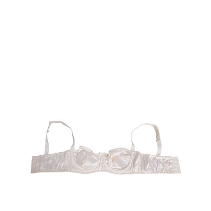 Dolce & Gabbana White Silk Satin Balconnet Lingerie Bra Underwear