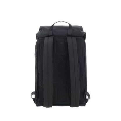Back view of Dsquared² Black Nylon Backpack showing padded shoulder straps.