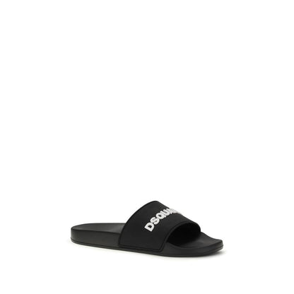 Dsquared² Black Rubber Sandals 1728,72470364320,Black,Dsquared²,EU40/US7,EU41/US8,Men,New with tags,Sandals - Shoes,Shoes