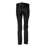 Dsquared² Black Washed Cotton Mid Waist Skinny Jeans