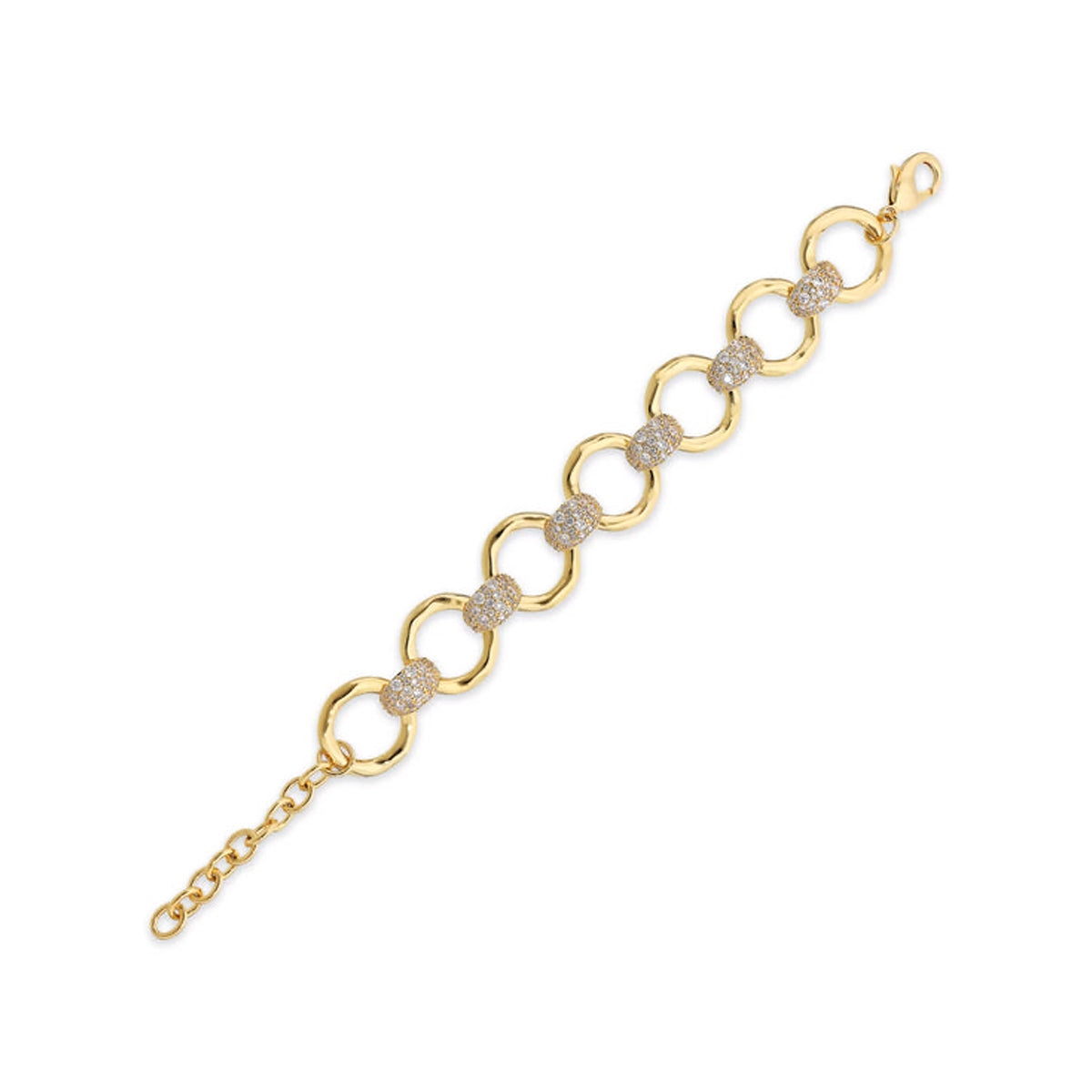ETRUSCA JEWELS JEWELRY Mod. WSET00867.YG gold bracelet with circular links and diamond accents