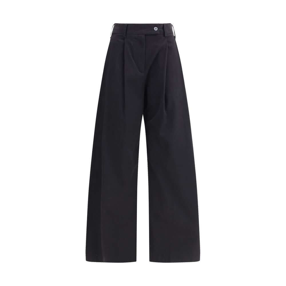 Ella Black Cotton Casual Pants