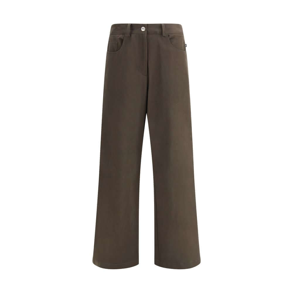 Ella Brown Cotton Casual Pants