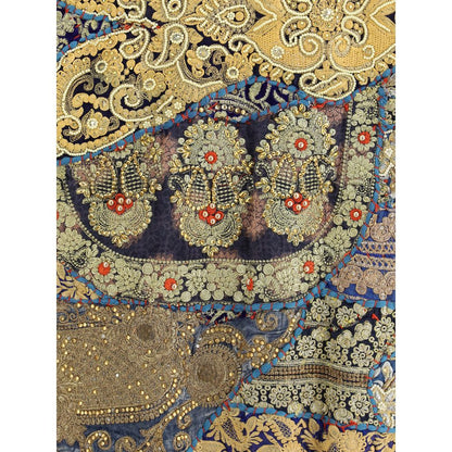 Ella Multicolor Cotton Clothing patchwork design with colorful embroidery, showcasing rich artisanal details and elegance.