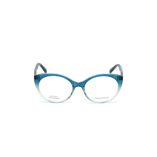 Emilio Pucci Brown Resin Frames, women's eyeglasses model EP5134-54089, blue gradient front view, 54/18/140 mm dimensions.
