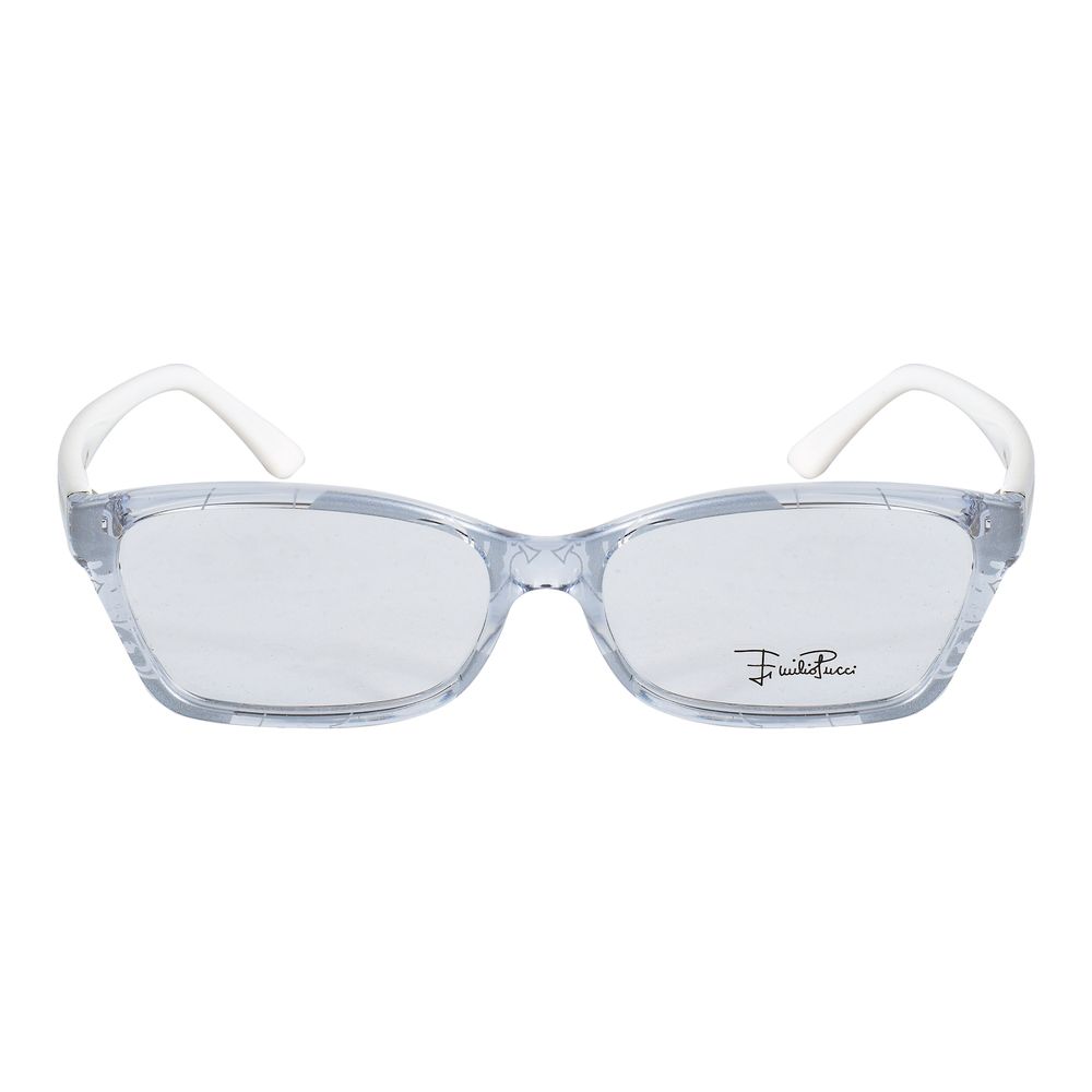 Emilio Pucci Transparent Plastic Frames - stylish women's glasses with clear plastic frames and white temples.