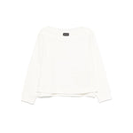 Emporio Armani logo embroidered sweatshirt, white crew neck with ribbed cuffs and hem, organic cotton, long sleeves.