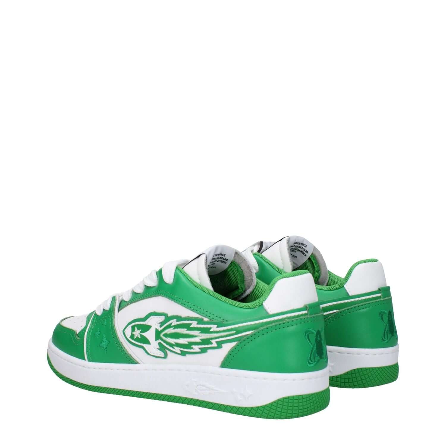 Enterprise Japan Green Leather Low Top Sneakers