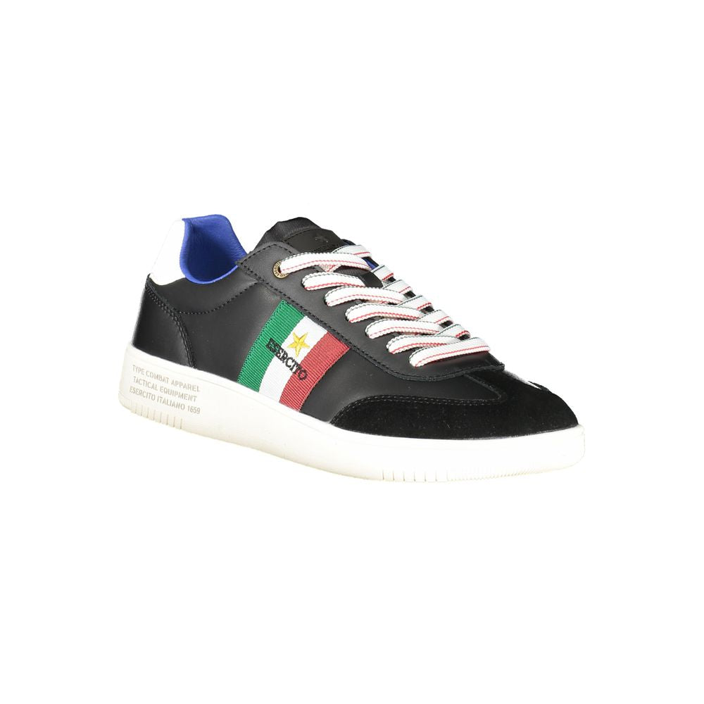 Esercito 1659 Black Leather Men Sneaker with colorful accents and iconic logo