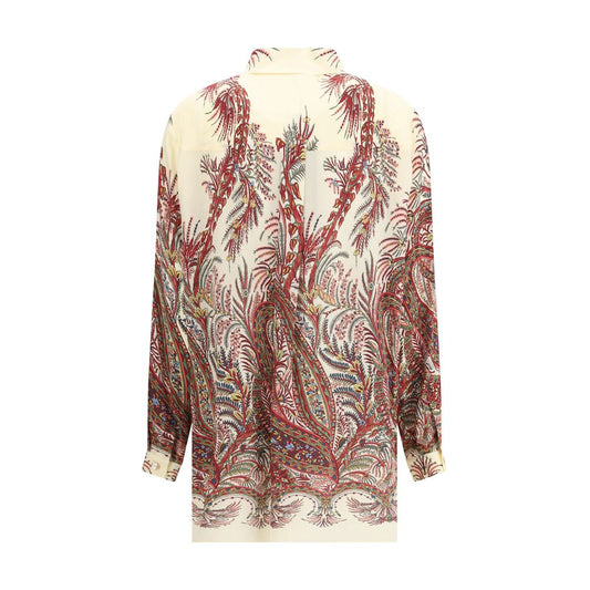 Etro Paisley print Shirt featuring elegant blue paisley design, French collar, and double-button cuffs, perfect for a refined wardrobe.