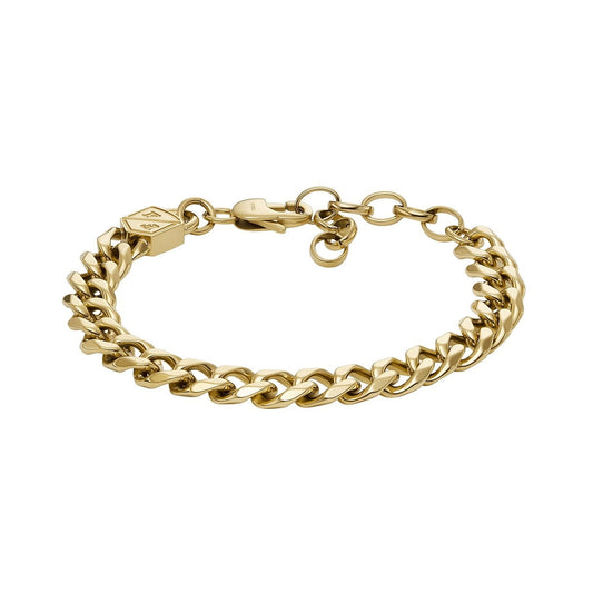 FOSSIL JEWELS JEWELRY Mod. JF04616710 elegant gold chain bracelet on white background.
