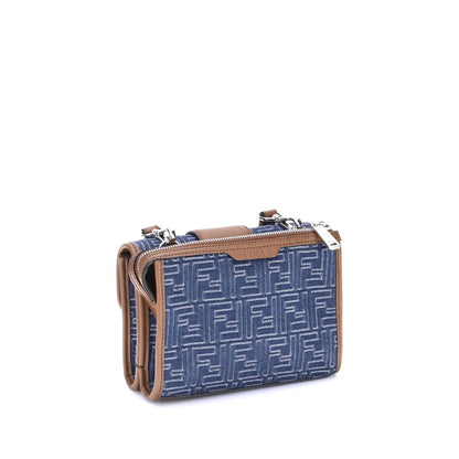Fendi Blue Cotton Shoulder Bag