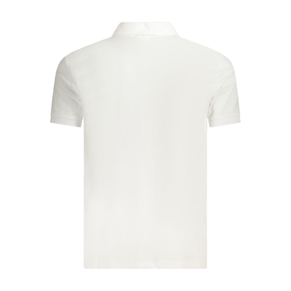Alt Tag: Back view of Fila White Cotton Men Polo Shirt highlighting classic short sleeves and crisp design.