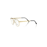 Frankie Morello Gold Metallic Unisex Frame Eyeglasses with matte gold rods, Italian craftsmanship, and aviator style.