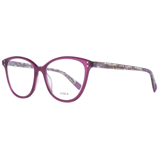 Furla Elegant Cat Eye Purple Eyeglasses for Women with plastic full-rim frame showcasing style and sophistication.