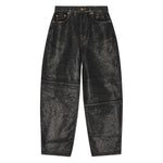 GANNI Jeans Black with five pockets and button fastening in organic cotton denim.