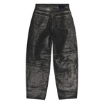 GANNI Jeans Black denim back view with button fastening and five-pocket style, crafted from organic cotton for sustainable fashion.