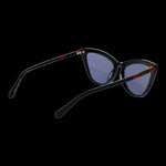 Side view of GANT MOD. GA8096 5601A lady's sunglasses with black frame, red accents, and tinted lenses.