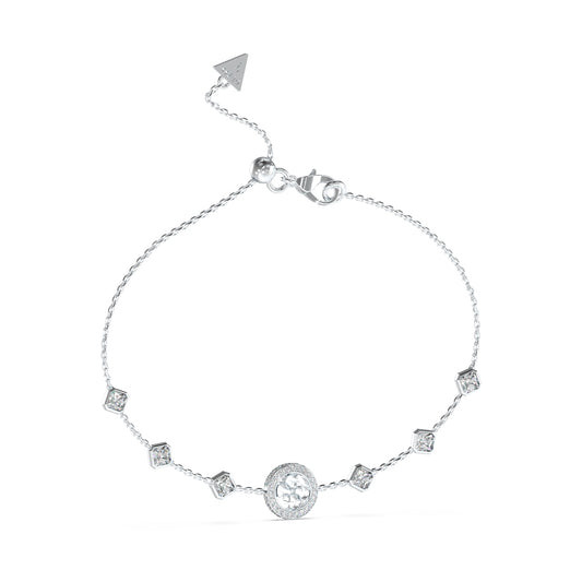 GUESS JEWELS JEWELRY Mod. JUBB04156JWRHT-U elegant silver bracelet with crystal embellishments.