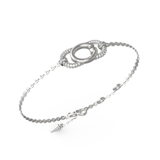 Silver bracelet from GUESS JEWELS JEWELRY Mod. JUBB04510JWRHS collection featuring an elegant chain and ring design.