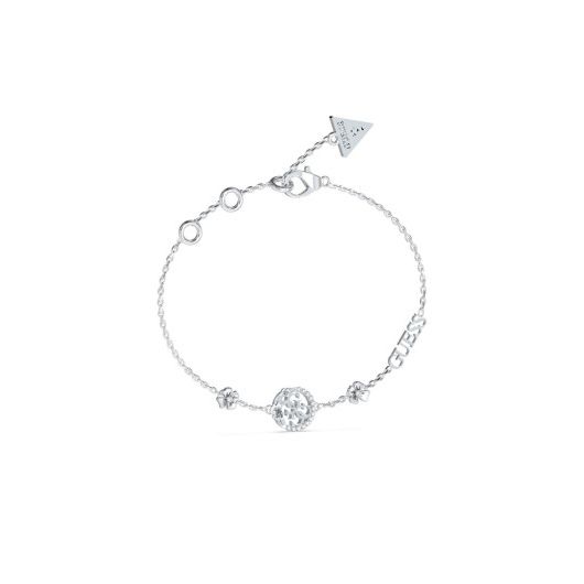 GUESS JEWELS JEWELRY Mod. JUBB05039JWRHS silver bracelet with charm detailing.