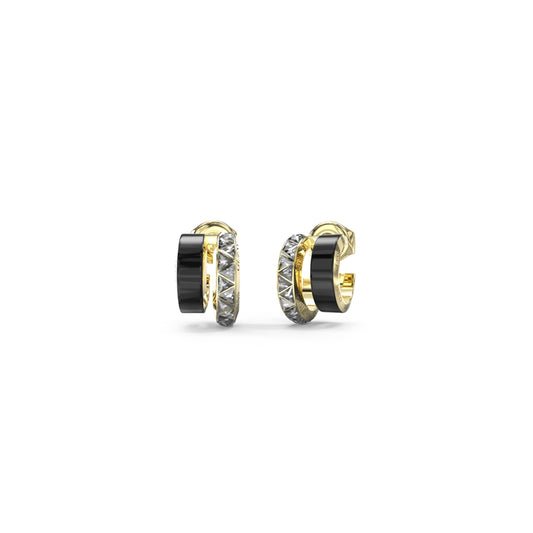 GUESS JEWELS JEWELRY Mod. JUBE04572JWYGBKT-U gold and black earrings