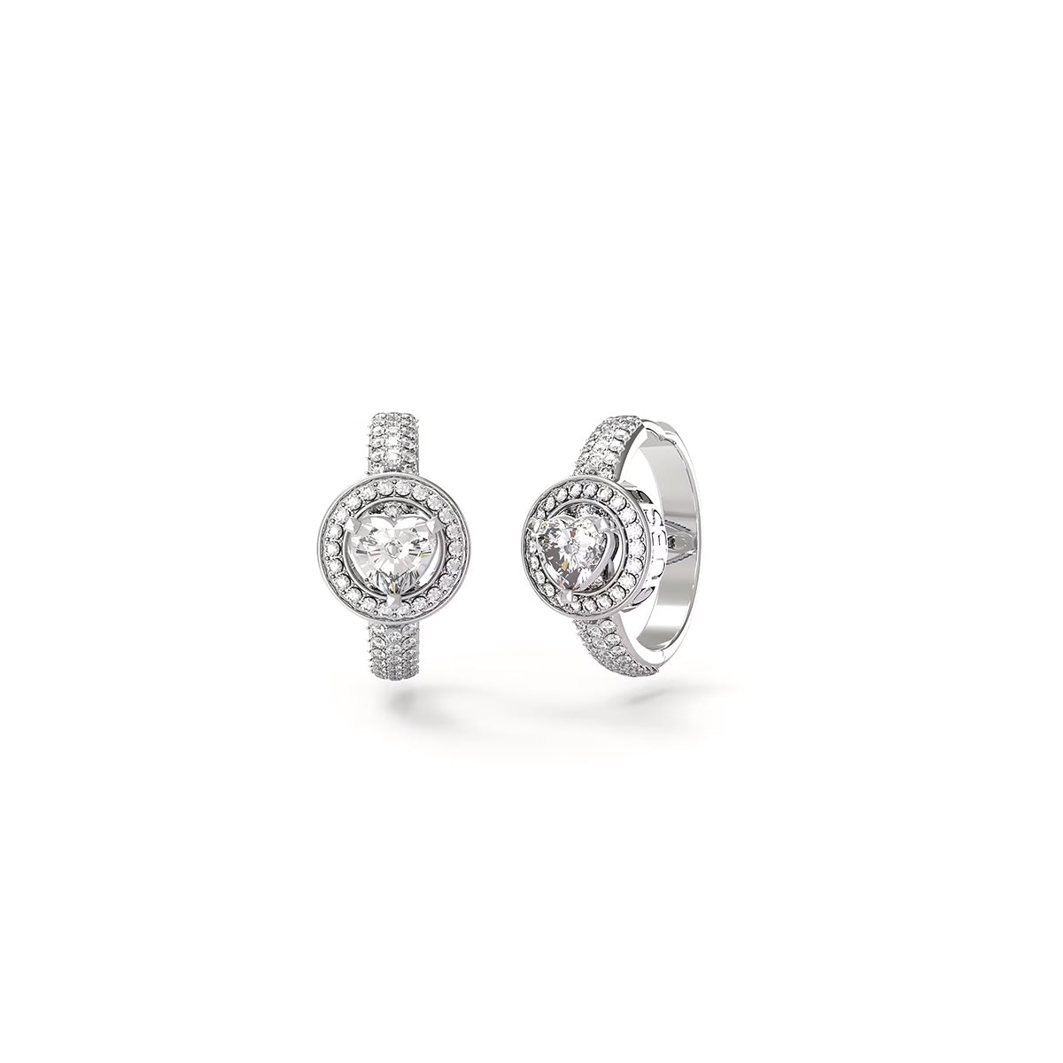 Elegant silver rings from GUESS JEWELS JEWELRY Mod. JUBE04670JWRHT-U with intricate design details and sparkling stones.